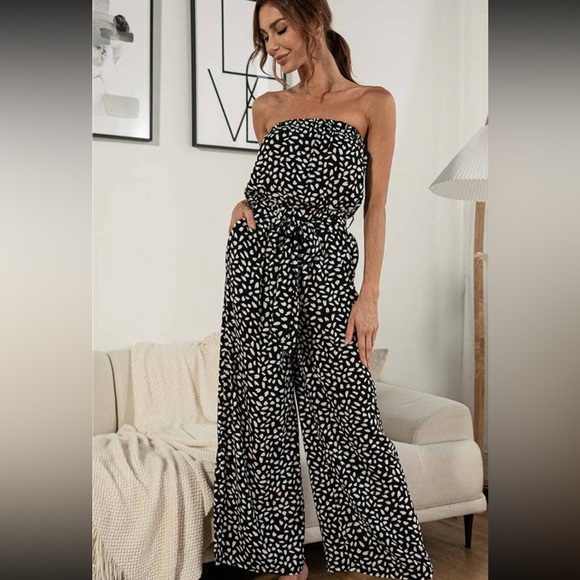 Strapless Spotted Jumpsuit - Picture 2 of 2
